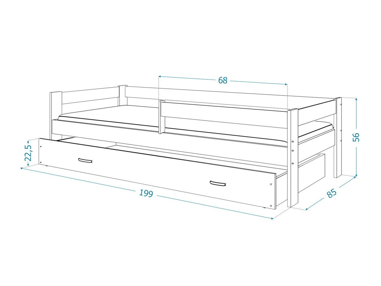 Seng Aurora 125 (Grå)
