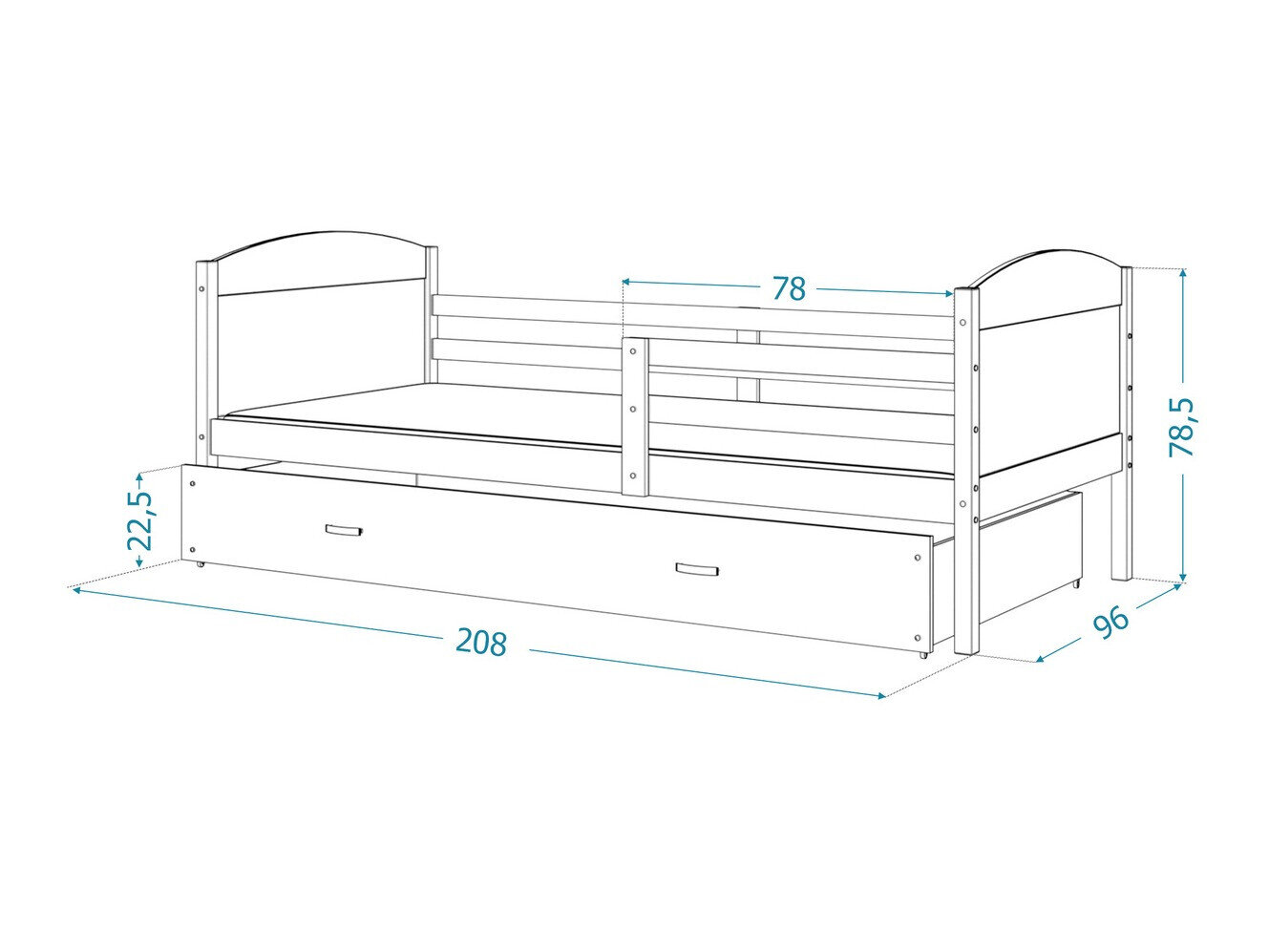 Seng Aurora 129 (Grå)