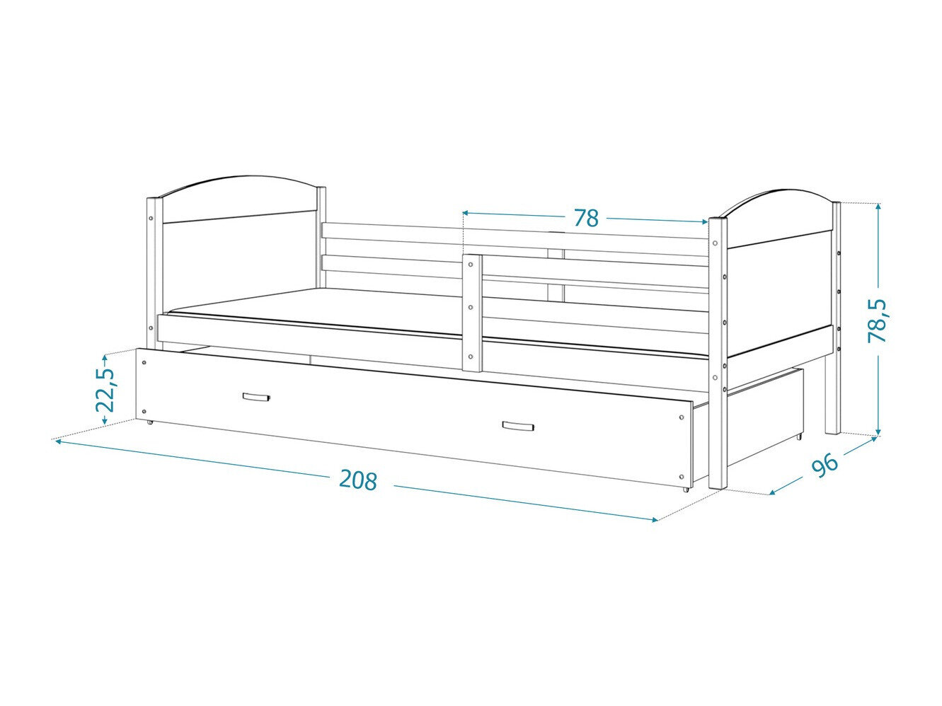 Seng Aurora 129 (Grå)