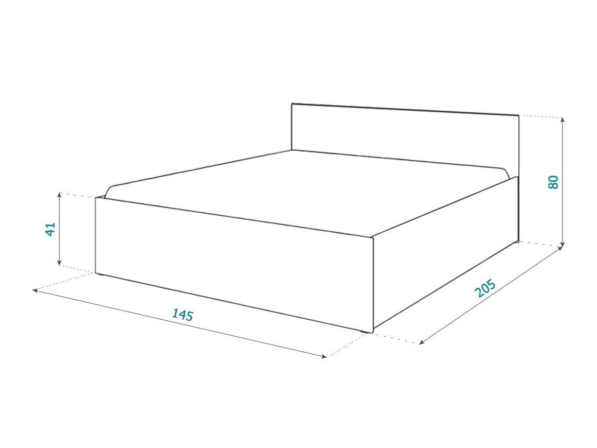 Seng Aurora 145 (Hvid + Grå)