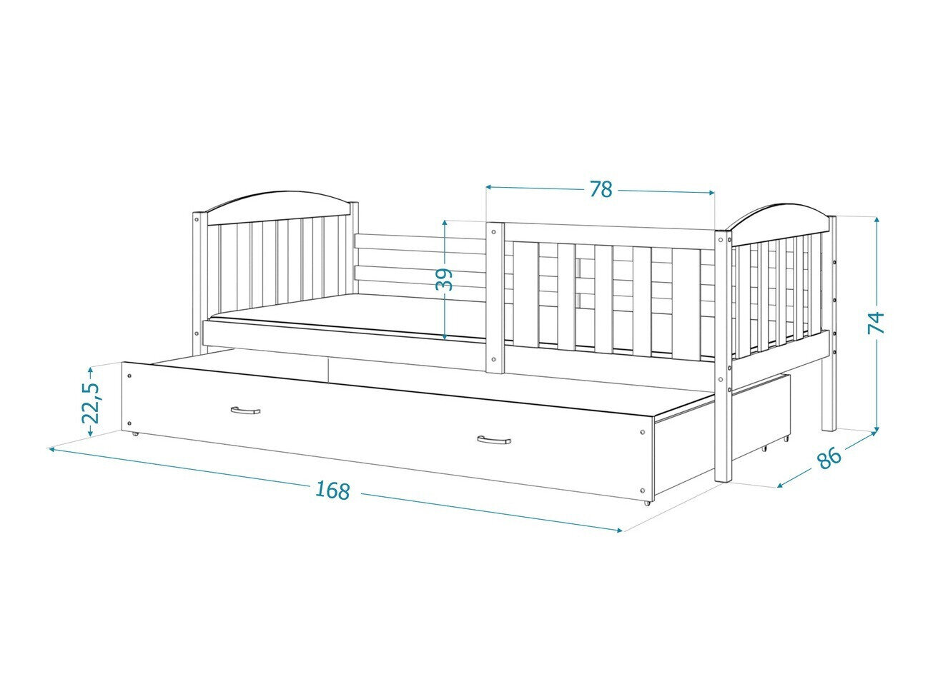 Bed Aurora 126 (Wit)