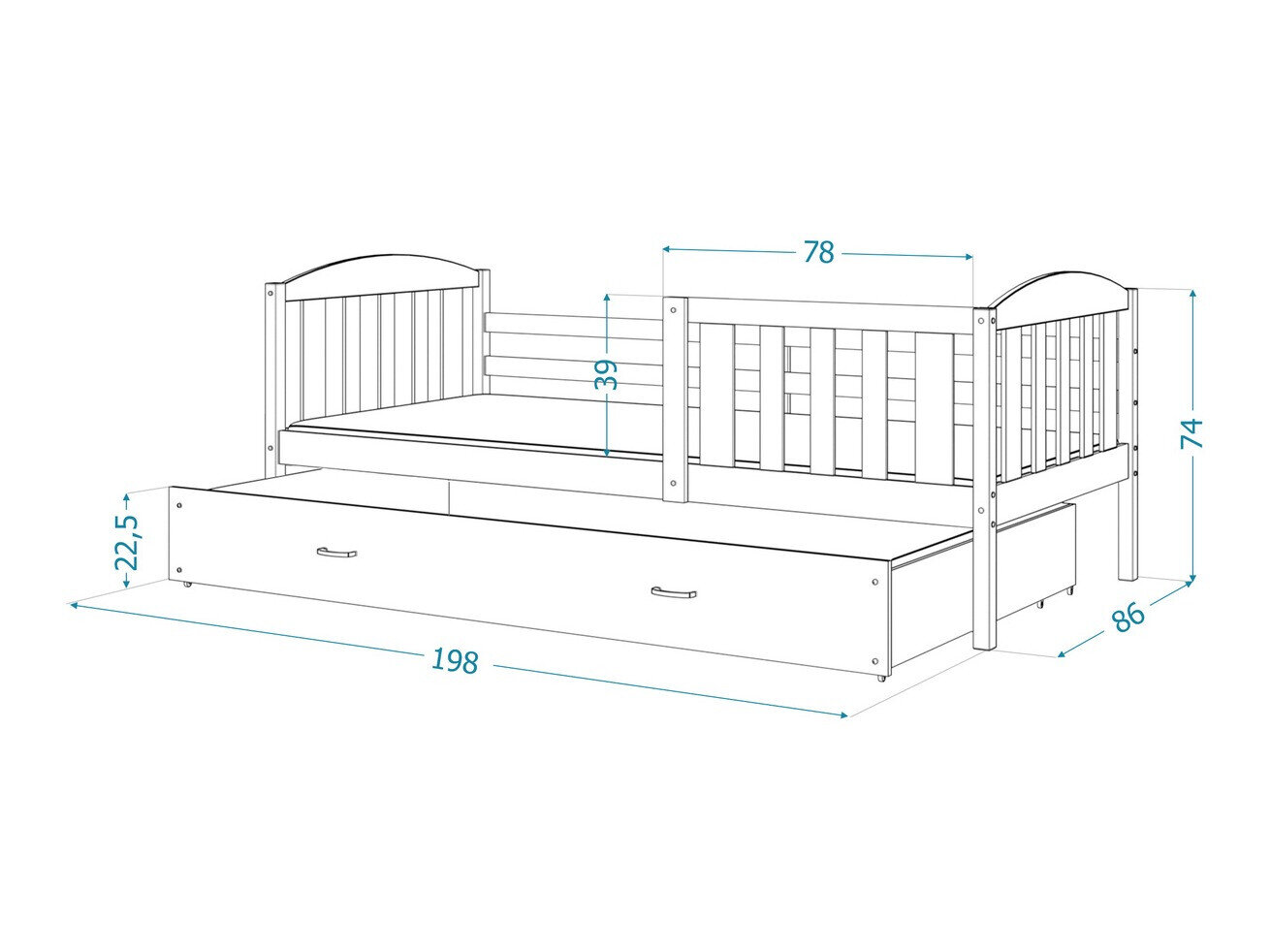 Bed Aurora 126 (Wit)