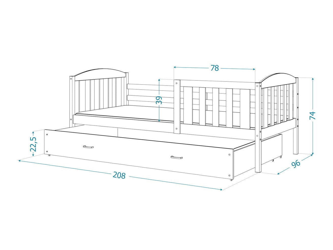 Bed Aurora 126 (Wit)