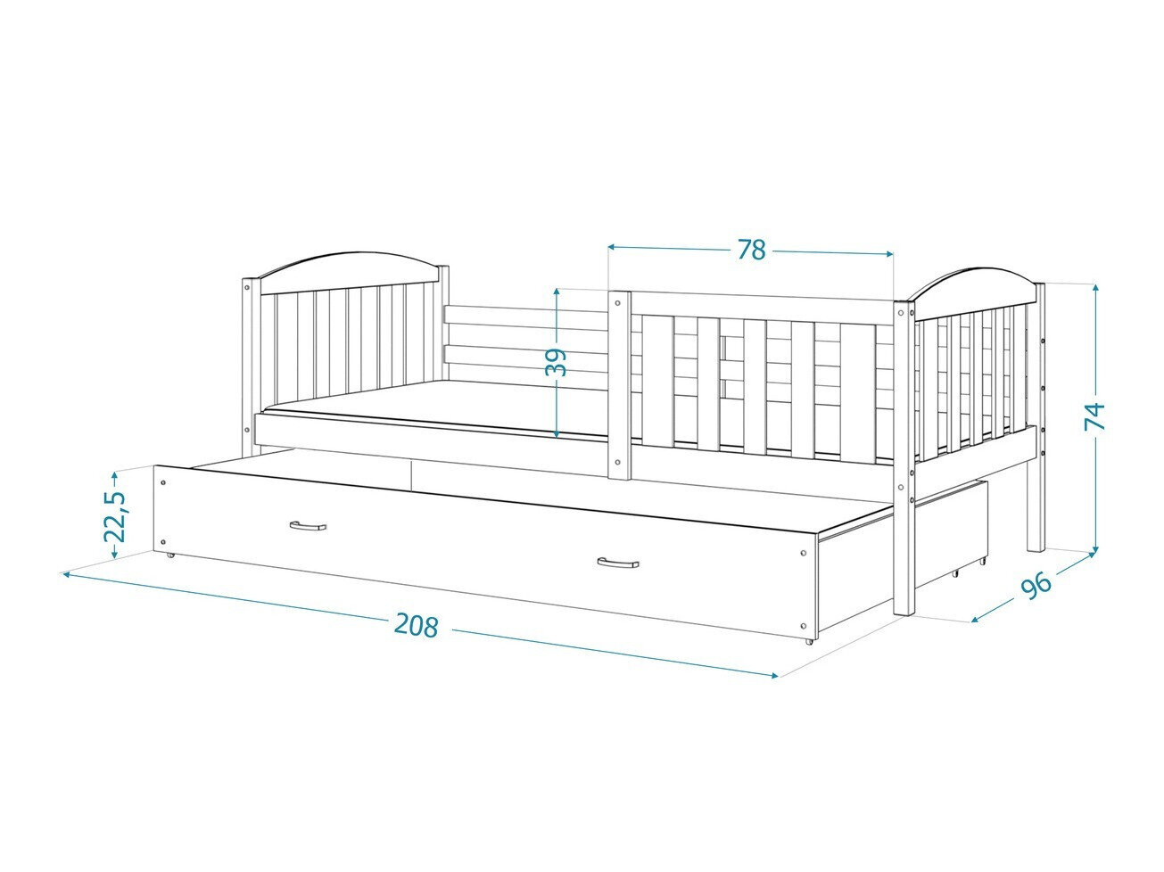 Bed Aurora 126 (Wit)
