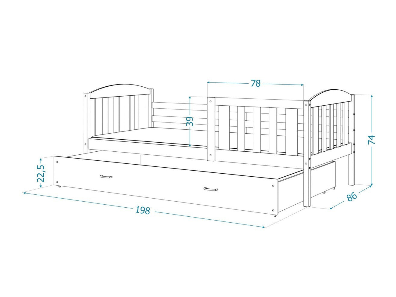 Bed Aurora 126 (Wit)