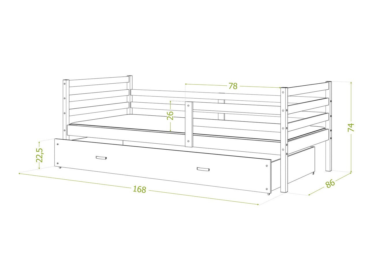 Bed Aurora 130 (Grijs)