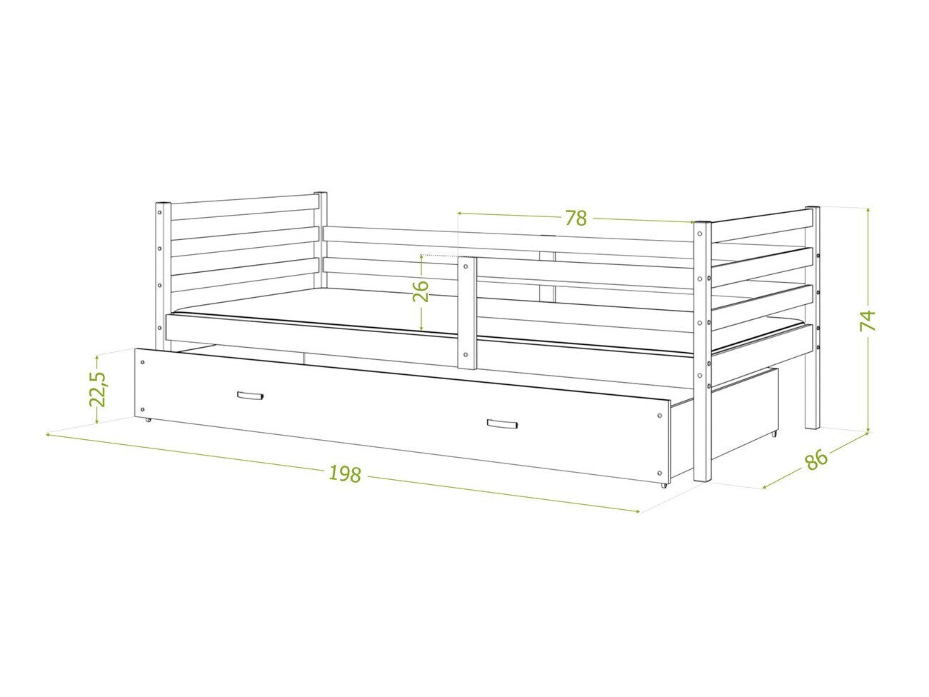 Bed Aurora 130 (Wit)