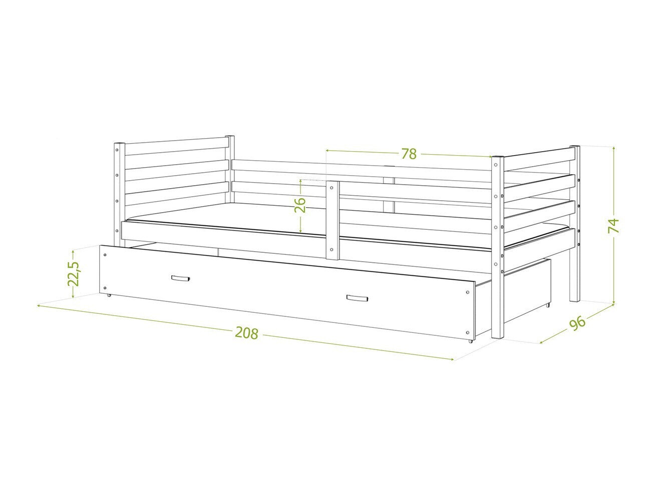 Postelja Aurora 130 (Bela)