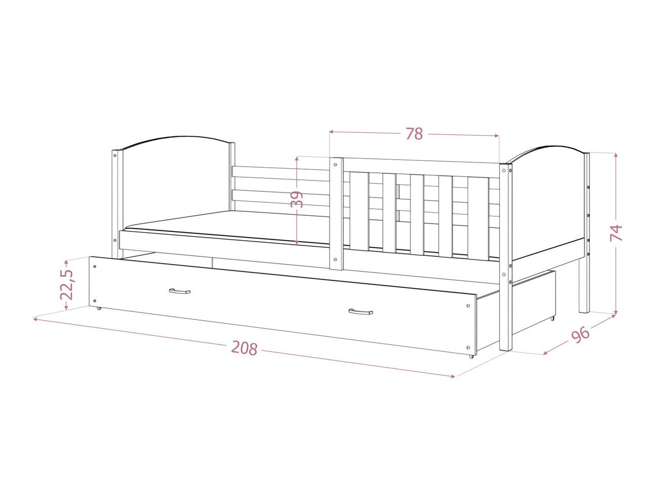 Seng Aurora 131 (Hvid)