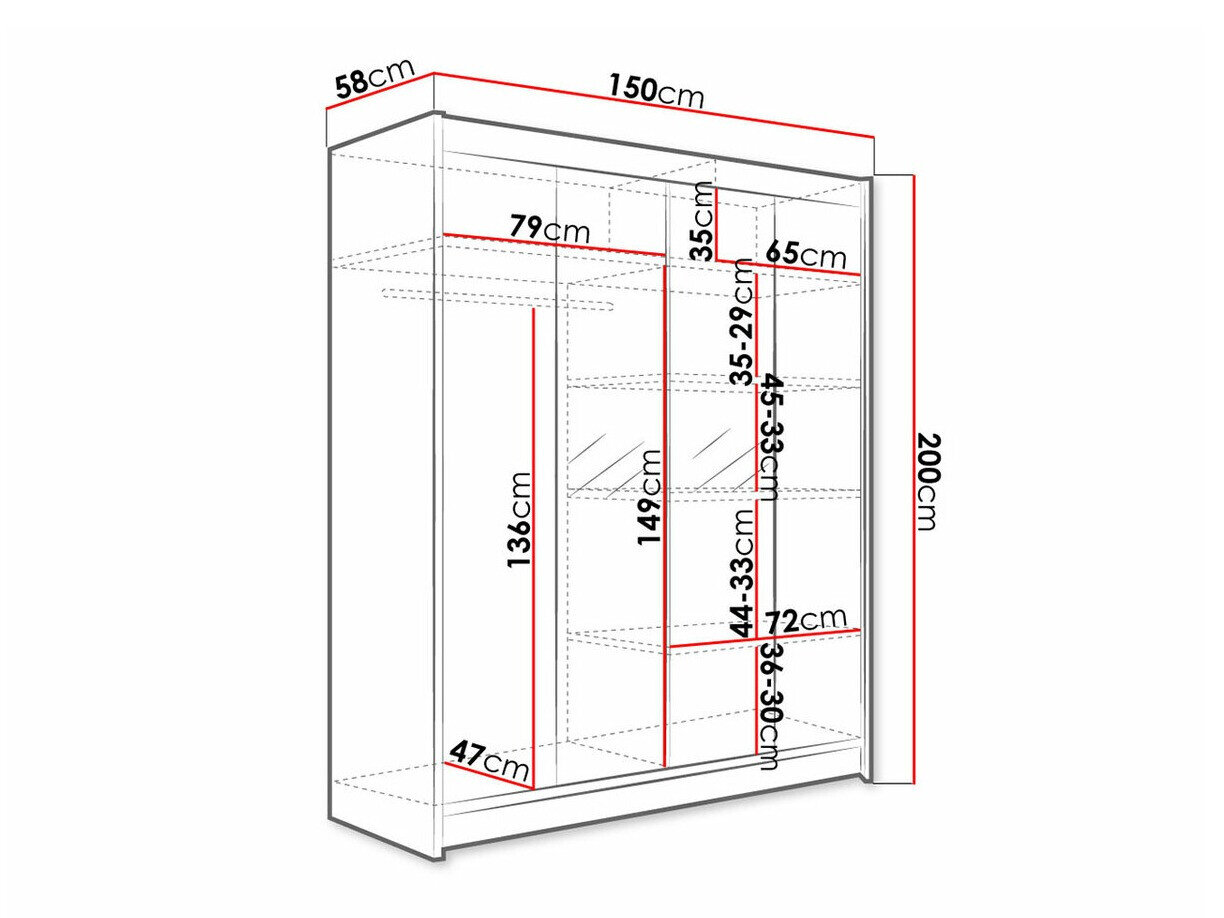 Garderobeskab Closico 141 (Sort + Artisan eg)