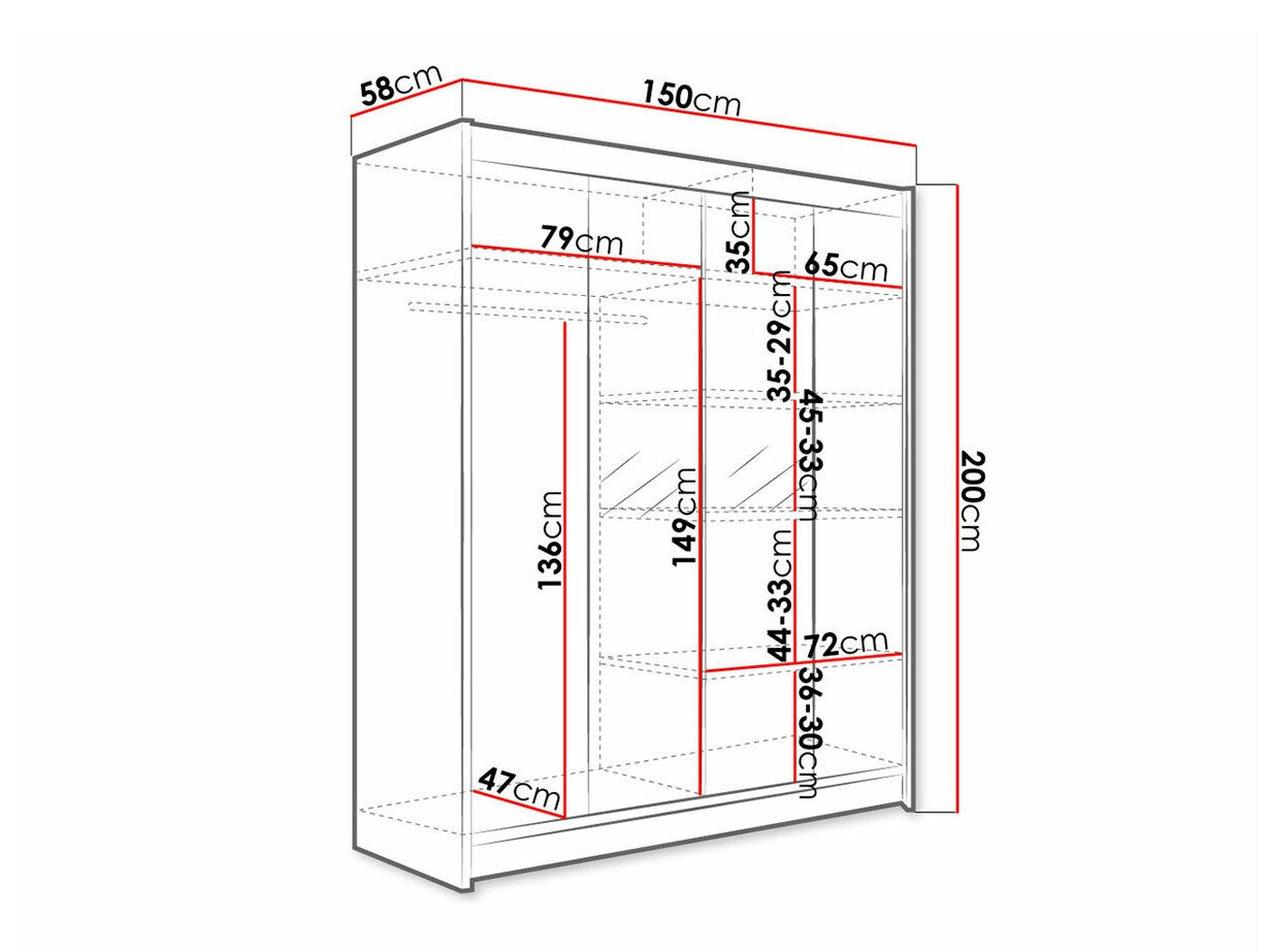 Garderobeskab Closico Vastor II (Hvid + Artisan eg)