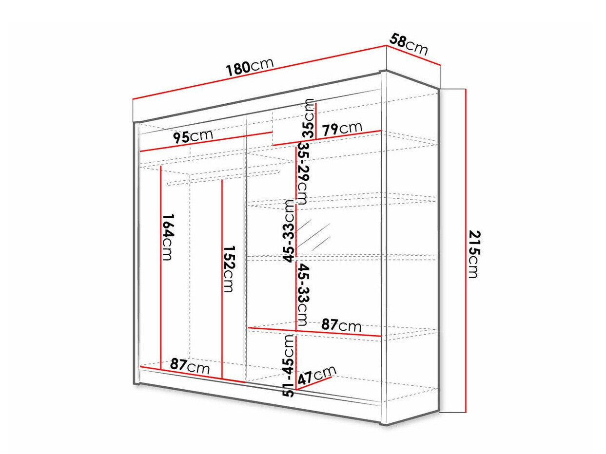 Garderobeskab Closico 137 (Hvid + Artisan eg)