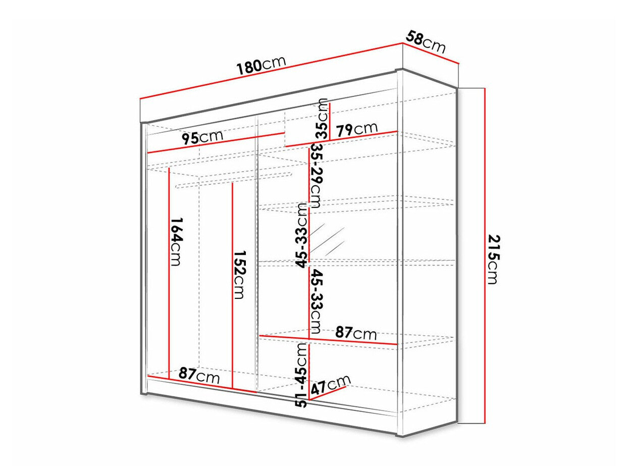 Garderobeskab Closico 137 (Hvid + Artisan eg)
