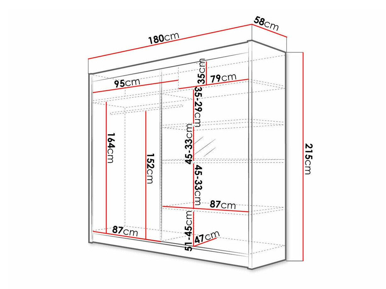 Garderobeskab Closico 137 (Sort + Artisan eg)