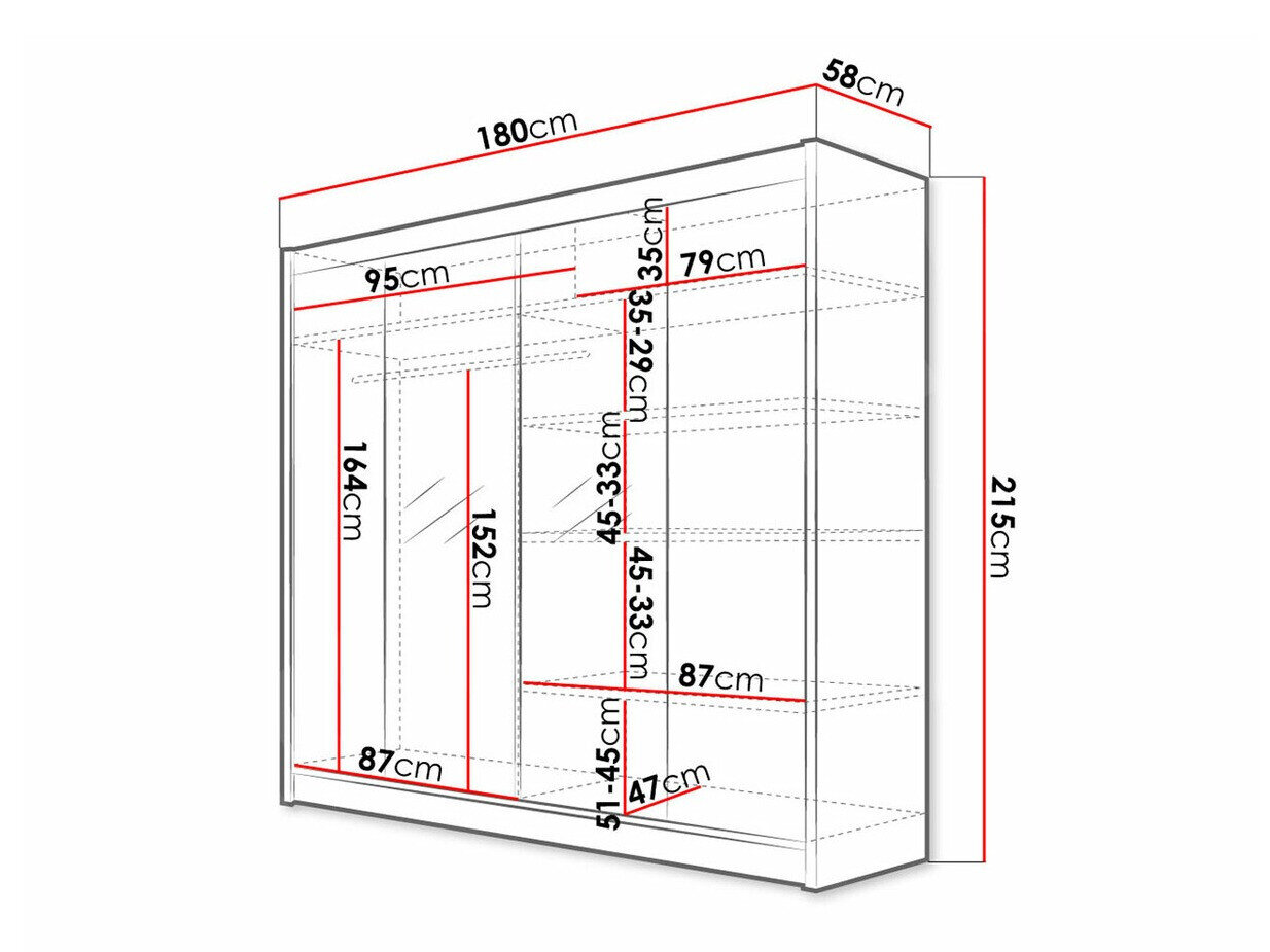 Garderobeskab Closico 138 (Sort + Artisan eg)
