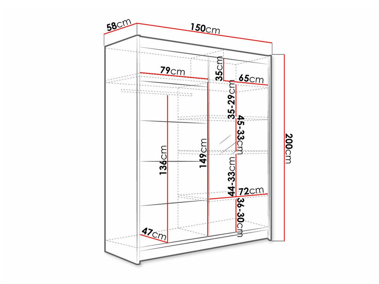 Garderobeskab Closico 143 (Sort + Artisan eg)