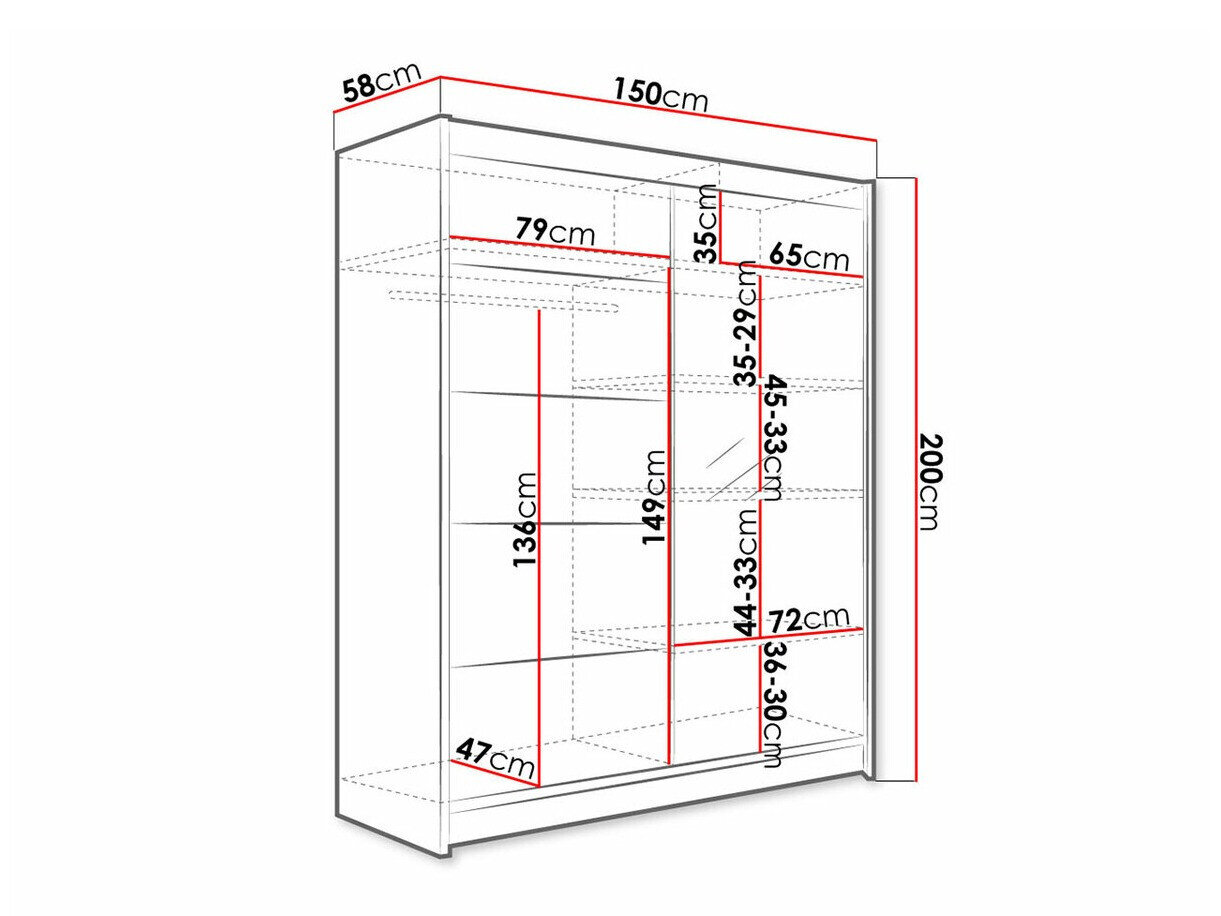 Garderobeskab Closico 143 (Sort + Artisan eg)