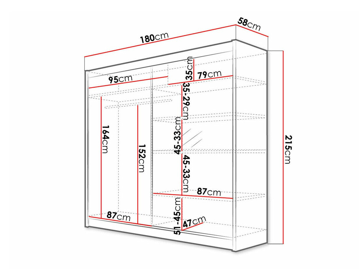 Garderobeskab Closico Cavaris I (Sort + Artisan eg)