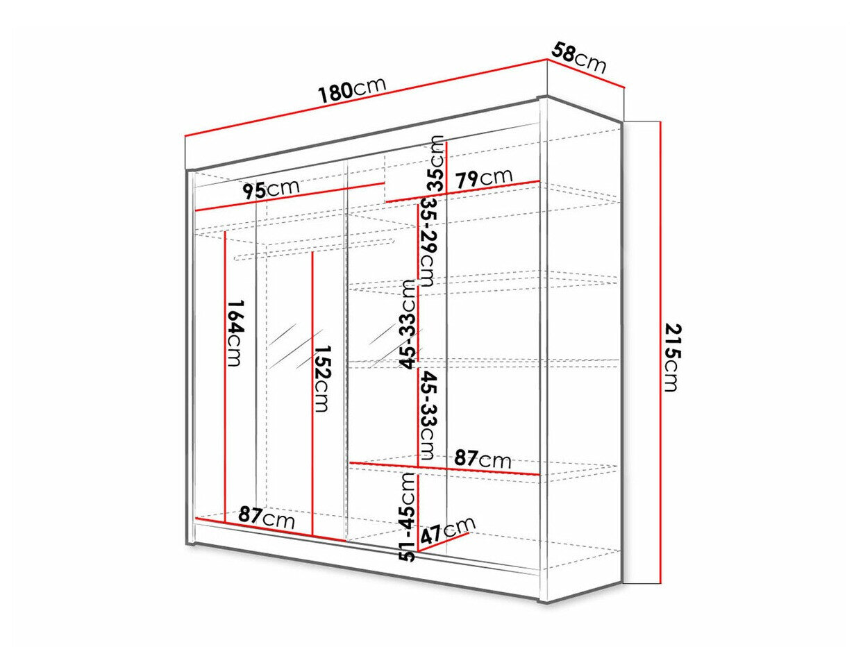 Garderobeskab Closico Cavaris II (Hvid + Artisan eg)