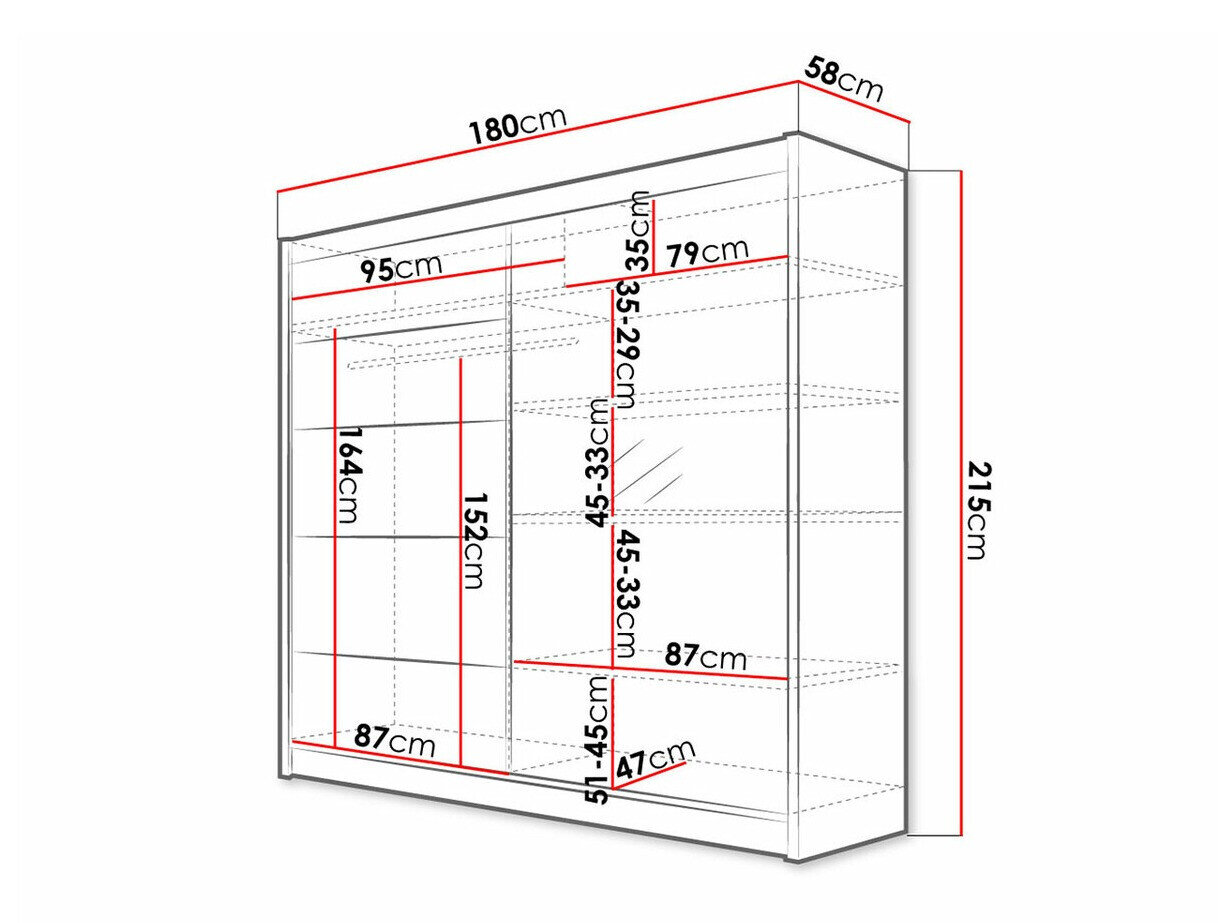 Garderobeskab Closico Cavaris III (Hvid + Artisan eg)