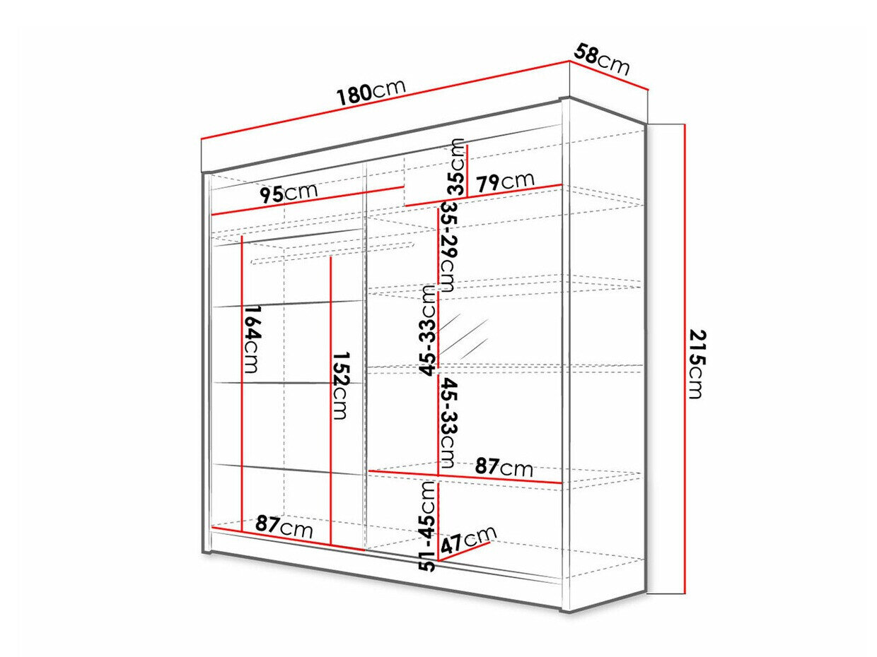 Garderobeskab Closico Cavaris III (Sort + Artisan eg)