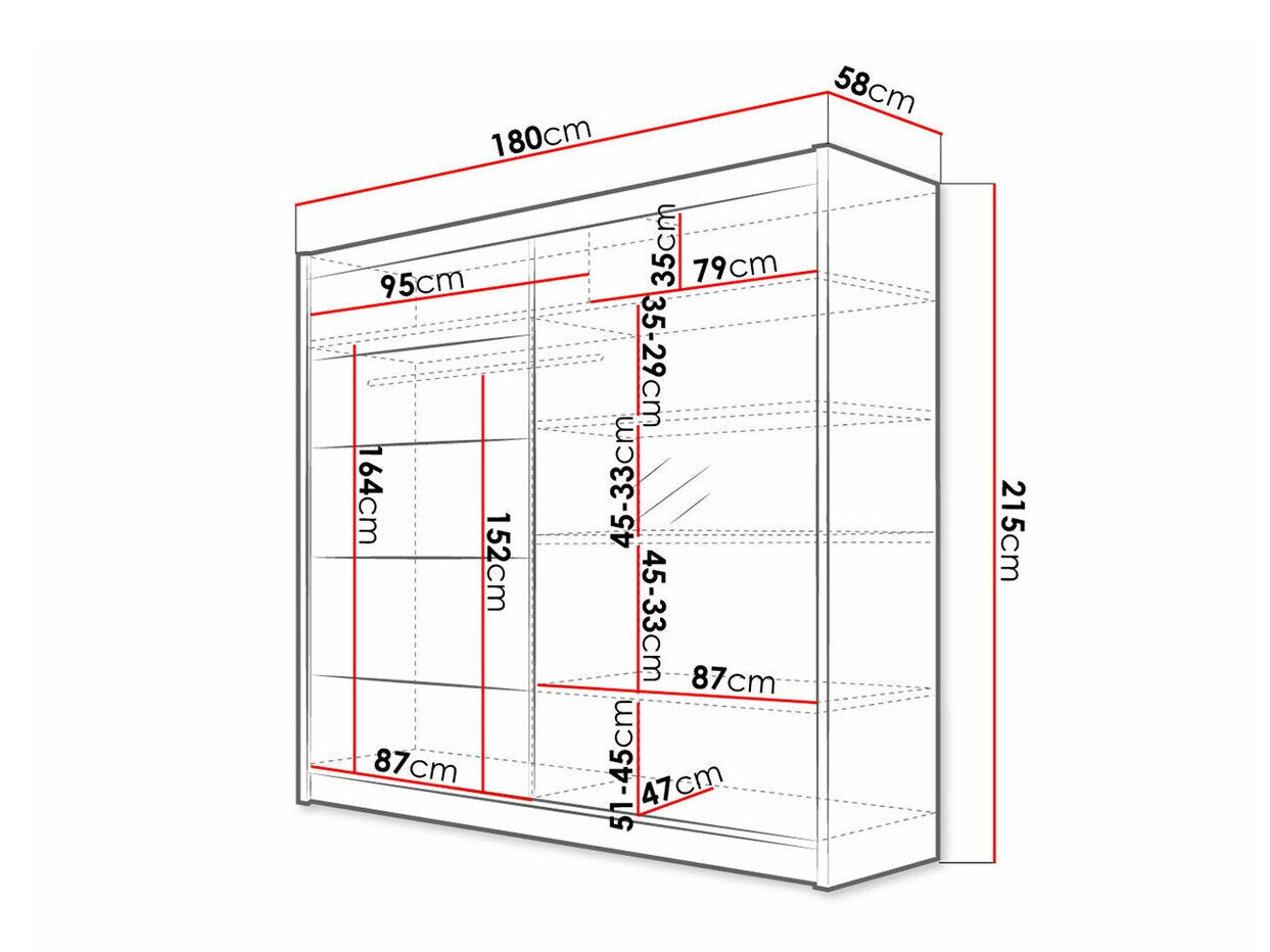 Garderobeskab Closico Cavaris III (Sort + Artisan eg)