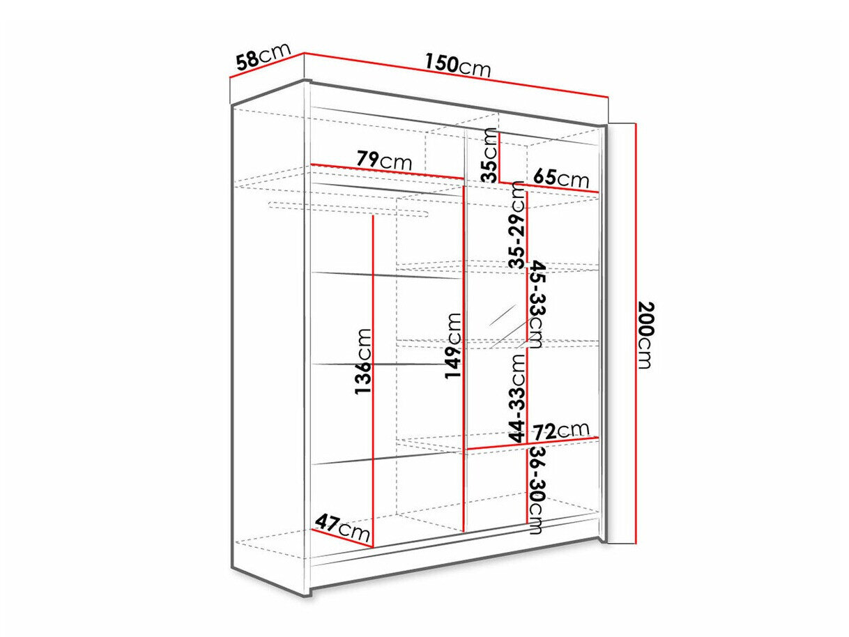 Garderobeskab Closico Vastor III (Hvid + Artisan eg)