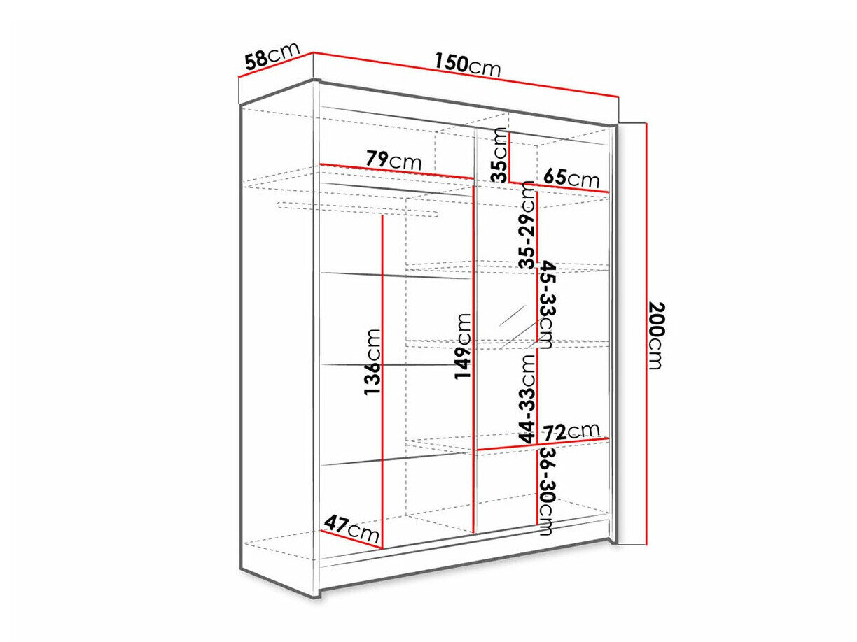 Garderobeskab Closico Vastor III (Hvid + Artisan eg)