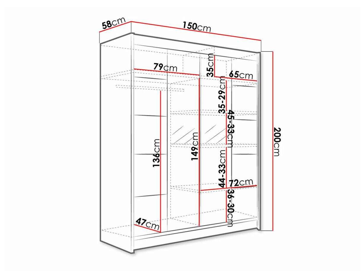 Garderobeskab Closico Vastor V (Hvid + Artisan eg)