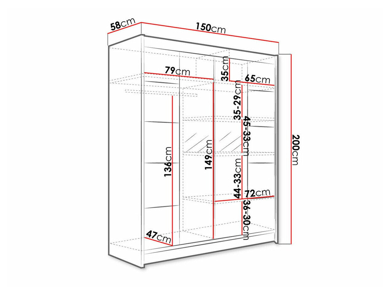 Garderobeskab Closico Vastor V (Sort + Artisan eg)