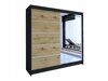Kledingkast Closico Cavaris III (Zwart + Artisan eiken)