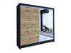 Kledingkast Closico Cavaris III (Zwart + Artisan eiken)