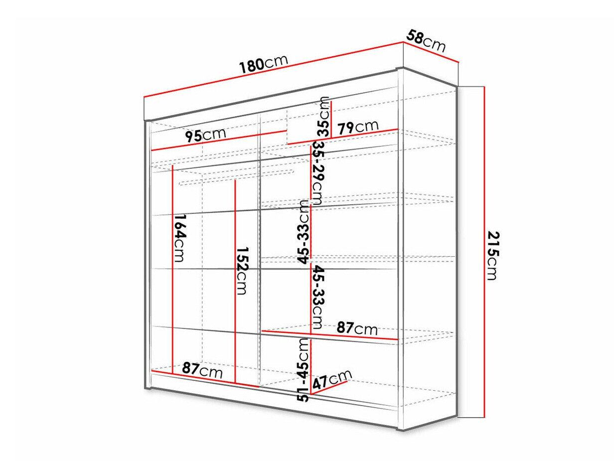 Garderobeskab Closico 153 (Hvid + Artisan eg)