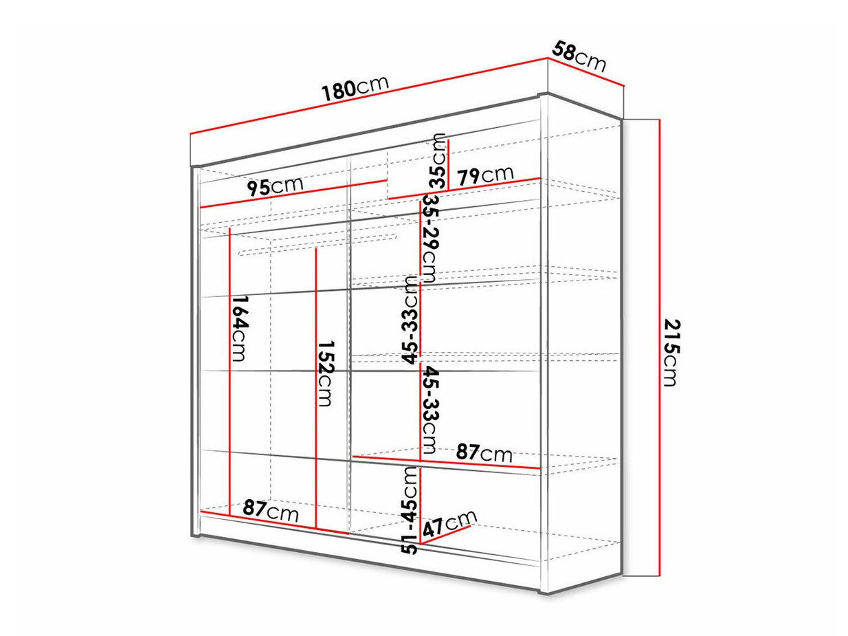 Garderobeskab Closico Cavaris IV (Hvid + Artisan eg)