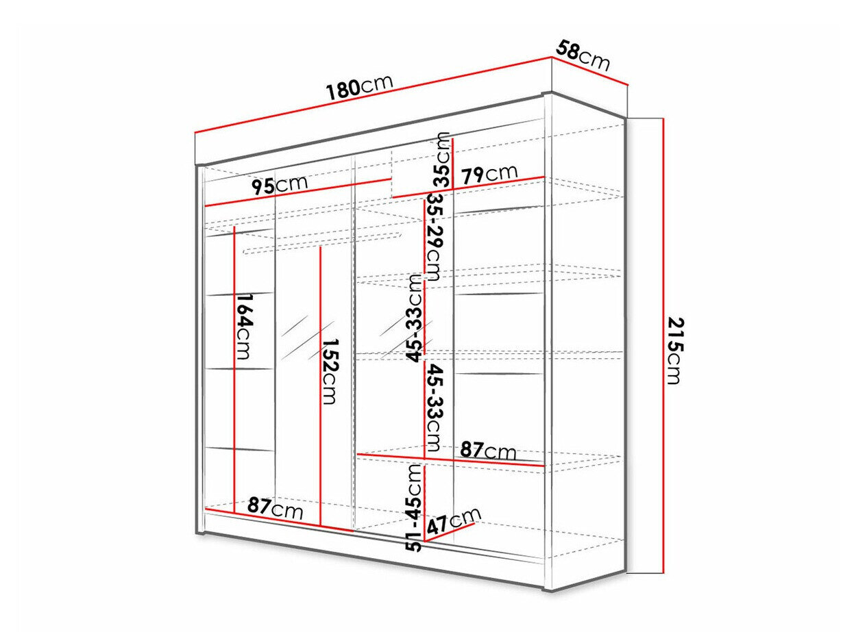 Garderobeskab Closico Cavaris V (Hvid + Artisan eg)