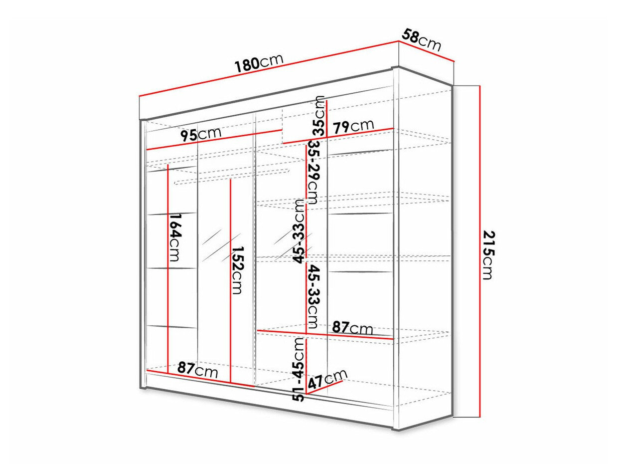 Garderobeskab Closico Cavaris V (Hvid + Artisan eg)