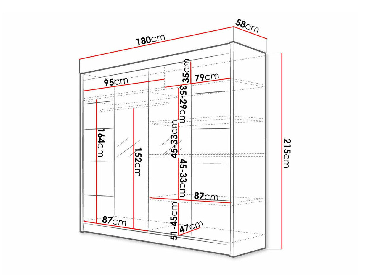 Garderobeskab Closico Cavaris V (Sort + Artisan eg)