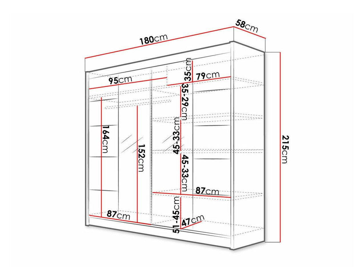Garderobeskab Closico Cavaris V (Sort + Artisan eg)