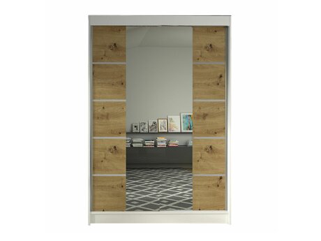 Kledingkast Closico Salvor V (Wit + Artisan eiken)