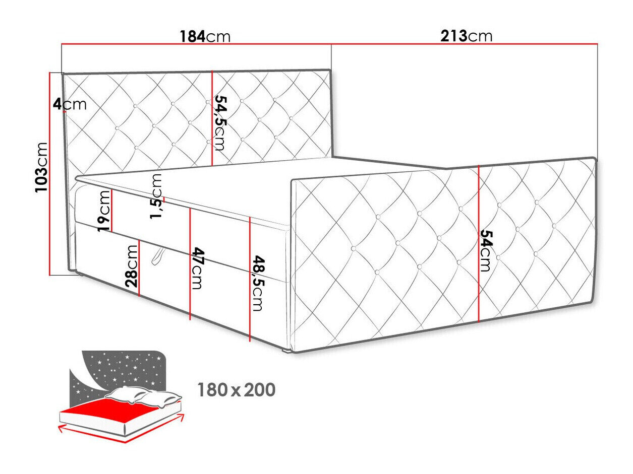 Boxspring krevet Carmen (Magic Velvet 2260)