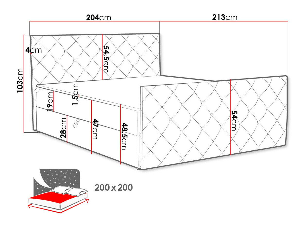 Lit boxspring Carmen (Amor Velvet 4303)