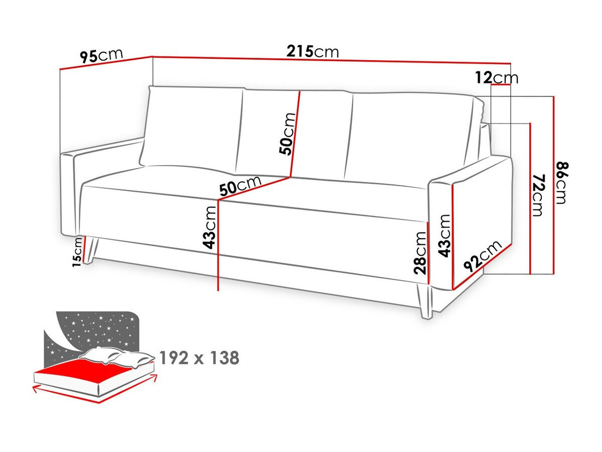 Sovesofa Delbene 101 (Moric 03)