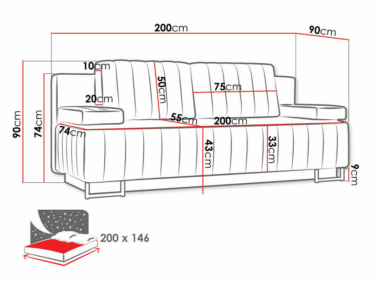 Sovesofa Columbus 152 (Lux 11)