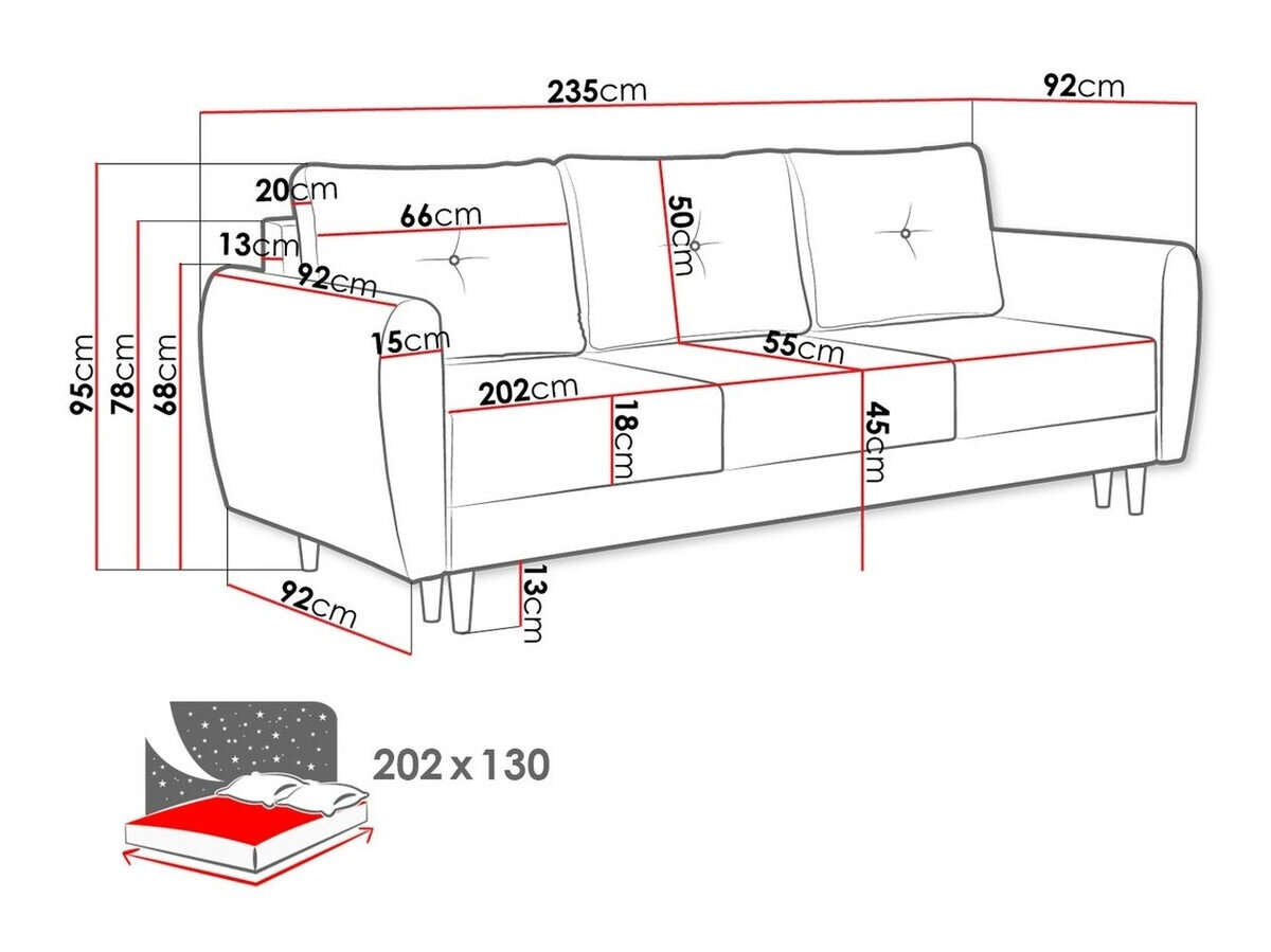 Sovesofa Muncie 102 (Magic Velvet 2216)