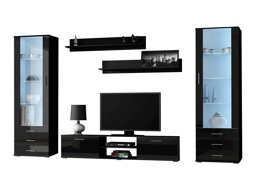 Ensemble de salon Tornola 109 (Noir + Noir brillant)
