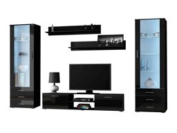Ensemble de salon Tornola 109 (Noir + Noir brillant)