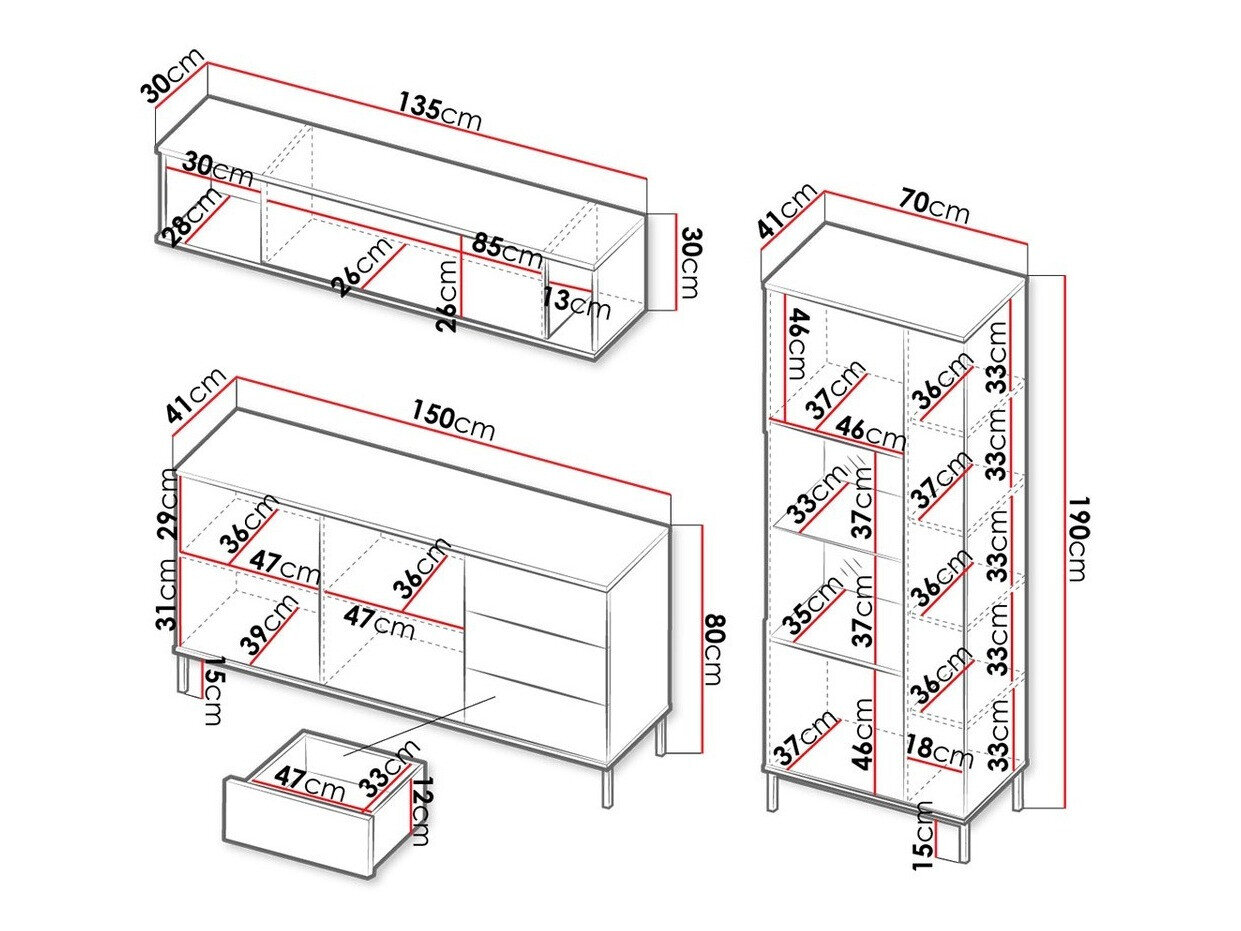 Stuemøbelsæt Lomsore 110 (Hvid)