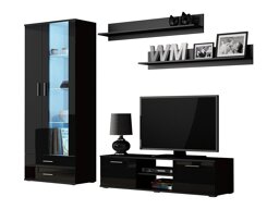 Ensemble de salon Tornola 117 (Noir + Noir brillant)