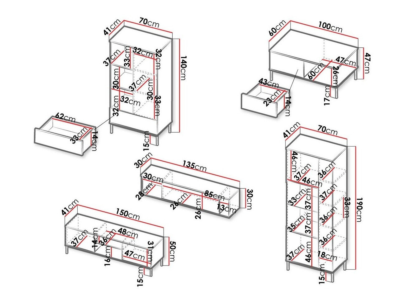 Stuemøbelsæt Lomsore 108 (Hvid)