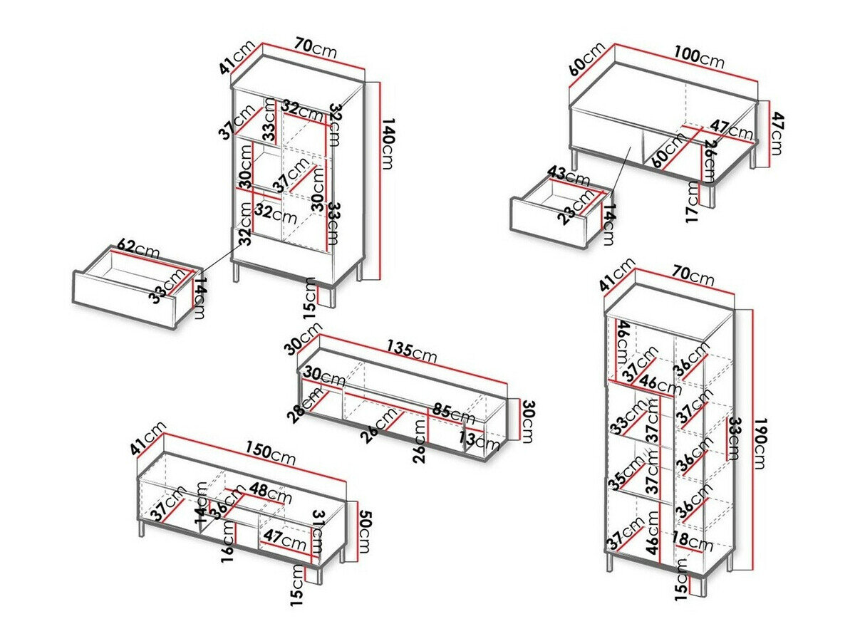 Stuemøbelsæt Lomsore 108 (Lyst træ)
